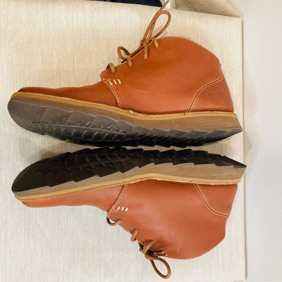 TIMBERLAND Sz 9 Leather Lace Up Square Toe Lug Rubber Sole Chukka Desert Boots - Picture 4 of 11